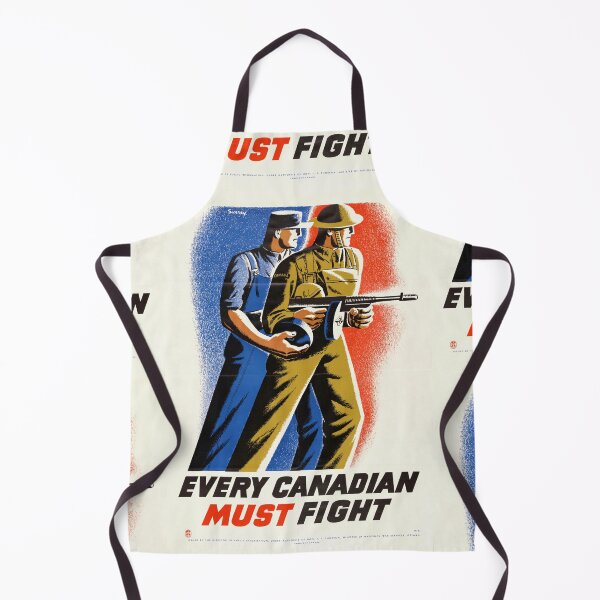 Item preview, Canadian WWII Propaganda Poster | Every Canadian Must Fight | Soldier & Factory Worker | Unity & Duty Art Print designed and sold by artofuniverse.