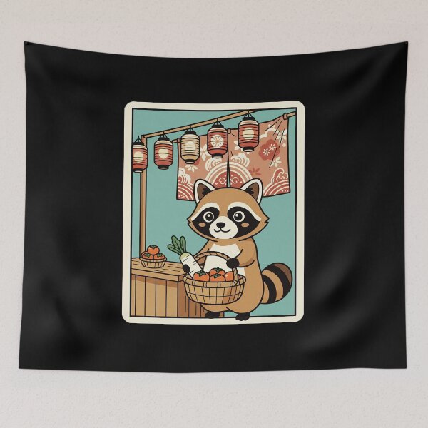 Item preview, Raccoon Market Japanese Lantern Scene designed and sold by JordynLadukeg65.