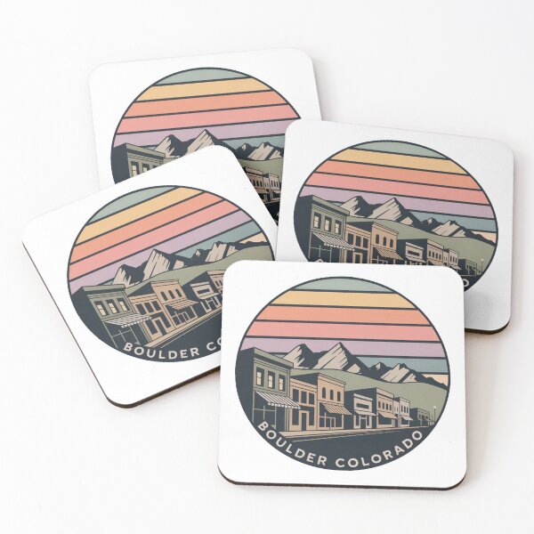 Item preview, Boulder Colorado: Downtown Mountains, Retro Sunset Circle Design designed and sold by CircinusStore.