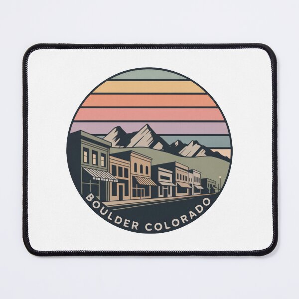 Item preview, Boulder Colorado: Downtown Mountains, Retro Sunset Circle Design designed and sold by CircinusStore.