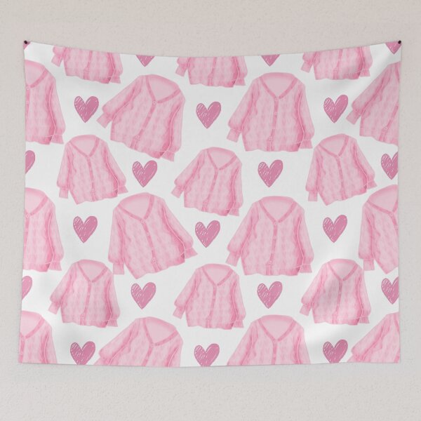 Item preview, Cute Cozy Sweater & Hearts Pattern – Soft Life Girl Aesthetic Print | Kawaii Fashion Illustration | Trendy Girly Decor & Gifts designed and sold by VirtuallyCreativ .