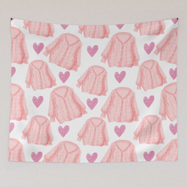 Item preview, Cute Cozy Sweater & Hearts Pattern – Soft Life Girl Aesthetic Print | Kawaii Fashion Illustration | Trendy Girly Decor & Gifts designed and sold by VirtuallyCreativ .