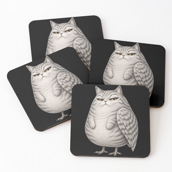 Item preview, Silver Tabby Owl Cat Creature designed and sold by MoonfurStudio.