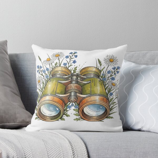 Item preview, Vintage Binoculars Floral Illustration, Nature Lover Design designed and sold by PlumArtDesign.