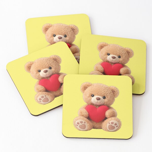 Item preview, Cute teddy bear with heart and paw prints designed and sold by Mauswohn.