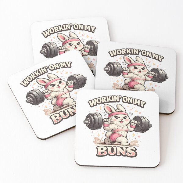 Item preview, Workin’ On My Buns Cute Gym Bunny designed and sold by MADHU SUDHAN.