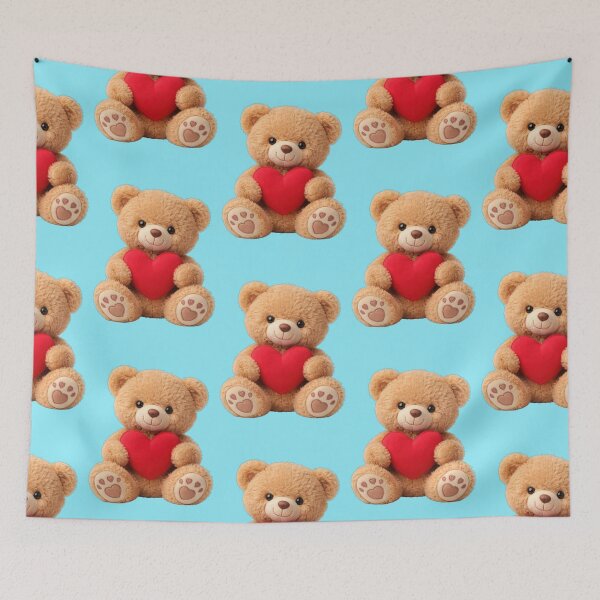 Item preview, Cute teddy bear with heart and paw prints designed and sold by Mauswohn.