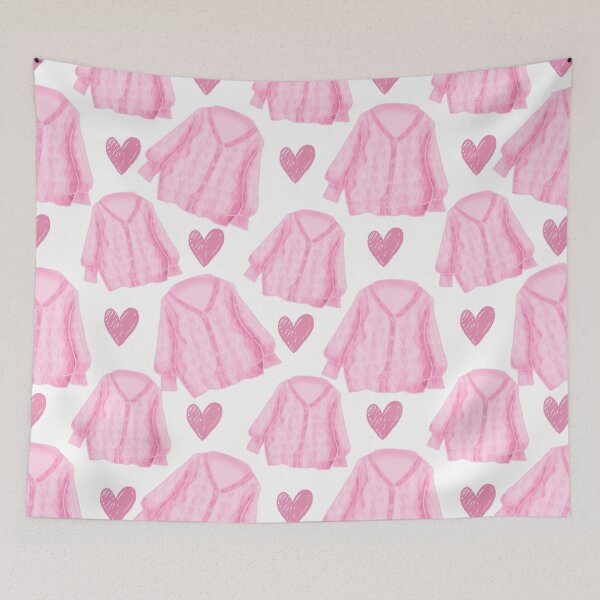 Item preview, Cute Cozy Sweater & Hearts Pattern – Soft Life Girl Aesthetic Print | Kawaii Fashion Illustration | Trendy Girly Decor & Gifts designed and sold by VirtuallyCreativ .