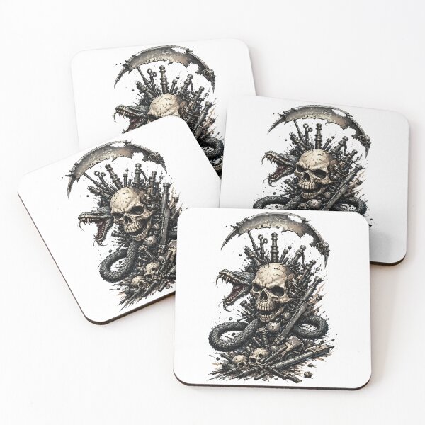 Item preview, Mechanical Skull and Snake Tattoo designed and sold by reazdrain.