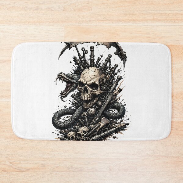 Item preview, Mechanical Skull and Snake Tattoo designed and sold by reazdrain.
