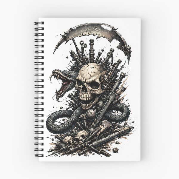 Item preview, Mechanical Skull and Snake Tattoo designed and sold by reazdrain.