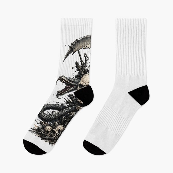 Item preview, Mechanical Skull and Snake Tattoo designed and sold by reazdrain.