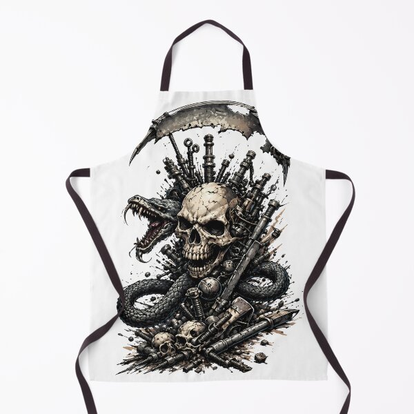 Item preview, Mechanical Skull and Snake Tattoo designed and sold by reazdrain.