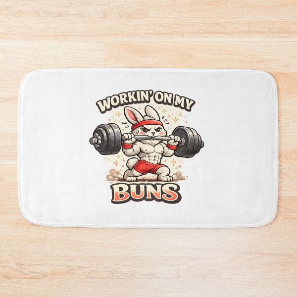 Item preview, Workin’ On My Buns Muscle Gym Bunny designed and sold by MADHU SUDHAN.