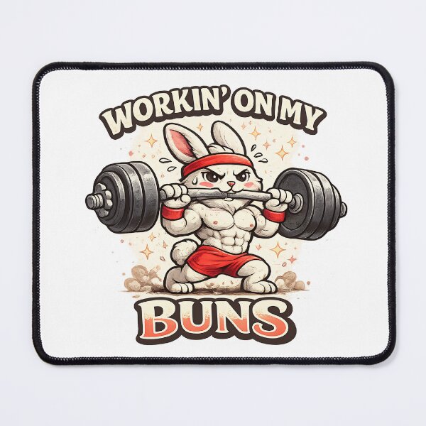 Item preview, Workin’ On My Buns Muscle Gym Bunny designed and sold by MADHU SUDHAN.
