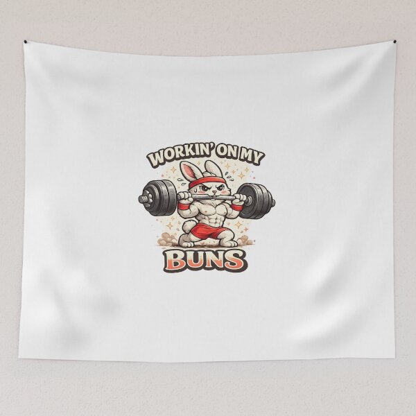 Item preview, Workin’ On My Buns Muscle Gym Bunny designed and sold by MADHU SUDHAN.