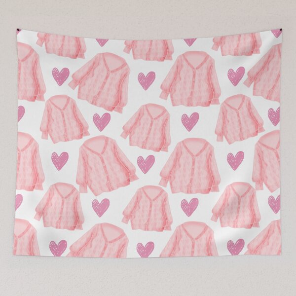 Item preview, Cute Cozy Sweater & Hearts Pattern – Soft Life Girl Aesthetic Print | Kawaii Fashion Illustration | Trendy Girly Decor & Gifts designed and sold by VirtuallyCreativ .