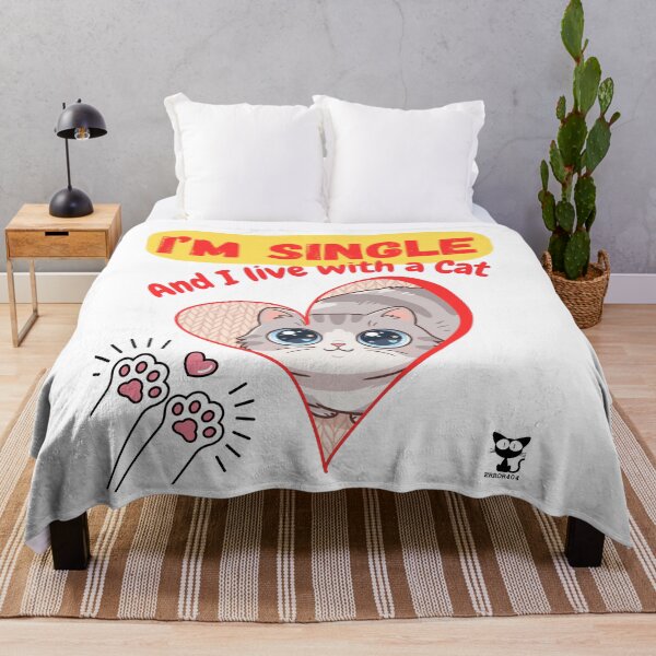 Item preview, I'm Single and I live with a Cat - Funny Feline Relationship Status designed and sold by Error404!.