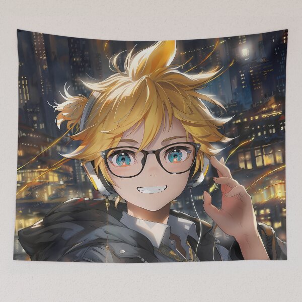 Item preview, Kagamine Len Vocaloid City Lights Headphones Smile designed and sold by 108Recordings.
