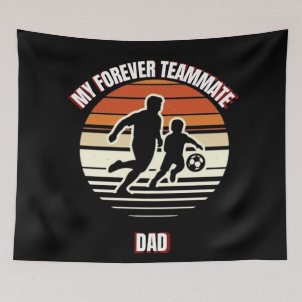 Item preview, Father Son Soccer Shirt My Forever Teammate Dad Fathers Day Gift Retro Sunset Silhouette designed and sold by HopeAndHustle.