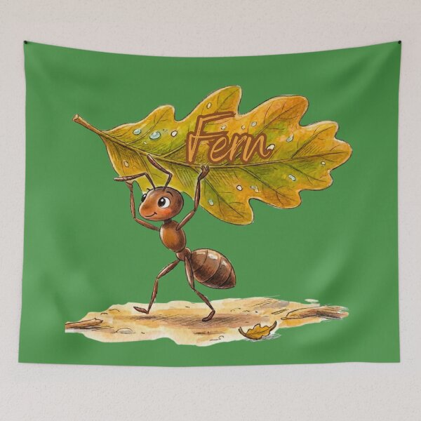 Item preview, Carrying Oak Leaf – Personalized Name Fern Watercolor Art designed and sold by MBBialyPiksel.