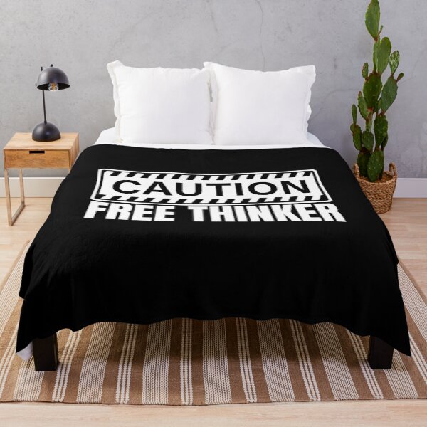 Item preview, Caution Free Thinker - Warning Sign Quote designed and sold by Dondonmart.