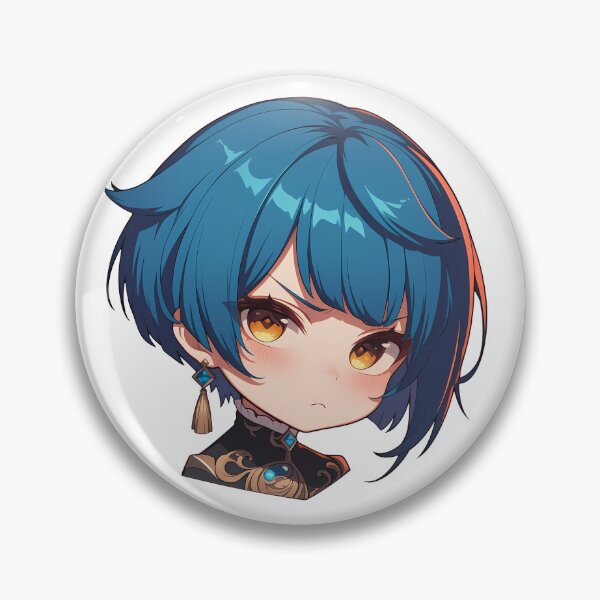 Item preview, Xingqiu Genshin Impact Chibi Kawaii Angry Pout designed and sold by 108Recordings.