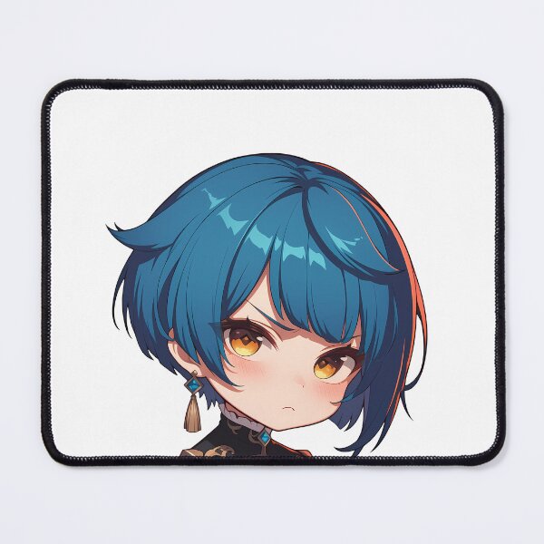 Item preview, Xingqiu Genshin Impact Chibi Kawaii Angry Pout designed and sold by 108Recordings.