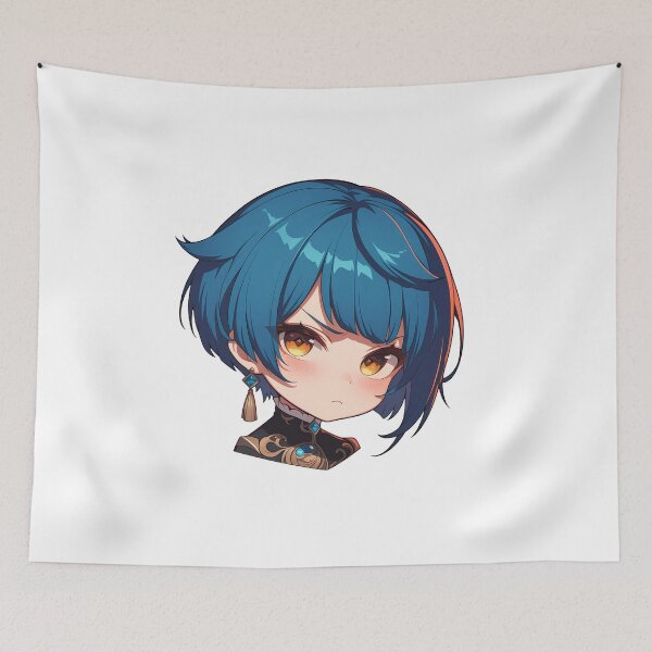 Item preview, Xingqiu Genshin Impact Chibi Kawaii Angry Pout designed and sold by 108Recordings.