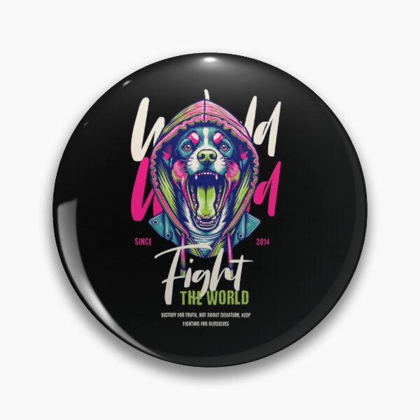 Item preview, Fight the World – Neon Rebel Dog Streetwear Art designed and sold by GenZFashion000.