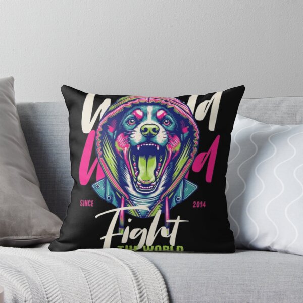 Item preview, Fight the World – Neon Rebel Dog Streetwear Art designed and sold by GenZFashion000.