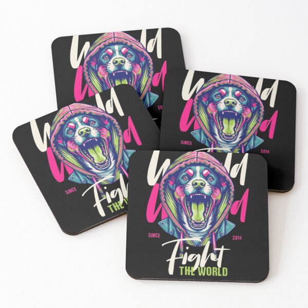 Item preview, Fight the World – Neon Rebel Dog Streetwear Art designed and sold by GenZFashion000.