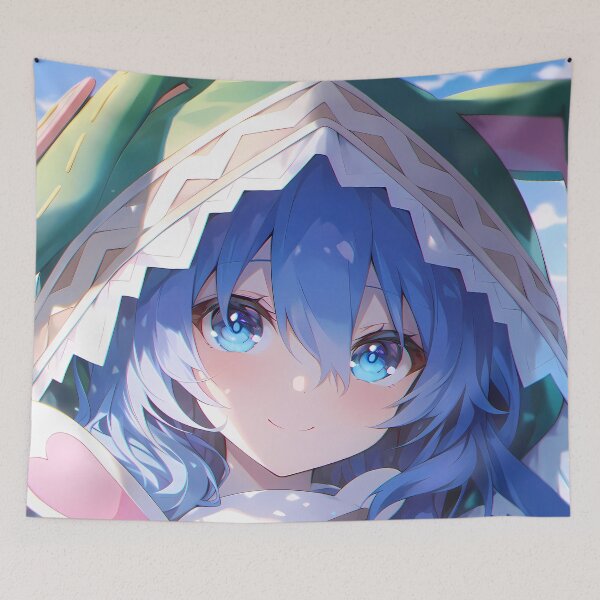 Item preview, Yoshino Himekawa Date A Live Cute Hoodie Bunny Plush Blue Hair designed and sold by 108Recordings.