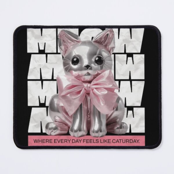 Item preview, Metallic Balloon Cat – Pink Bow Meow Aesthetic Art designed and sold by GenZFashion000.