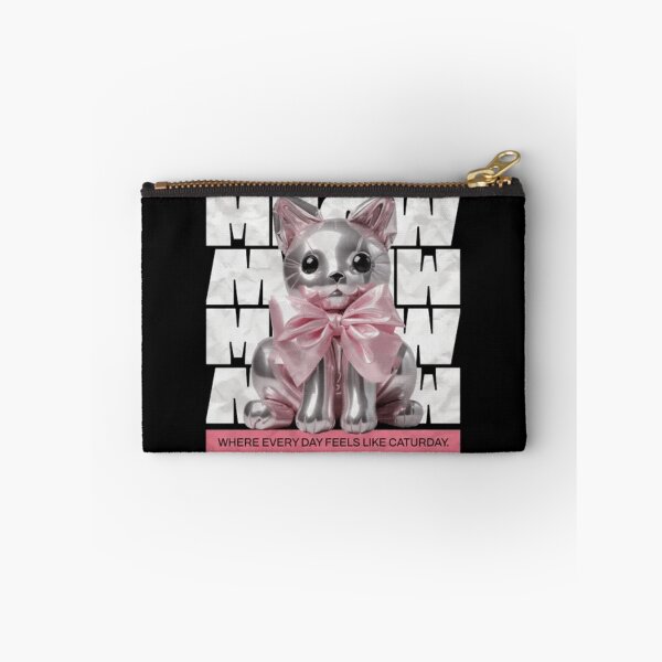 Item preview, Metallic Balloon Cat – Pink Bow Meow Aesthetic Art designed and sold by GenZFashion000.