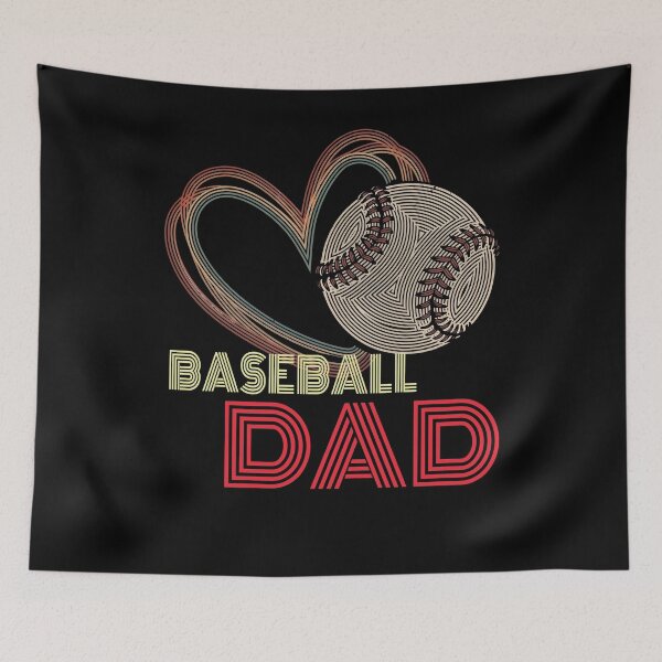 Item preview, Baseball Dad Retro Heart Line Art Style designed and sold by KIROSALS.