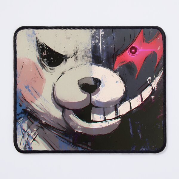 Item preview, Monokuma Danganronpa Split Face Grunge Mascot Close Up designed and sold by 108Recordings.