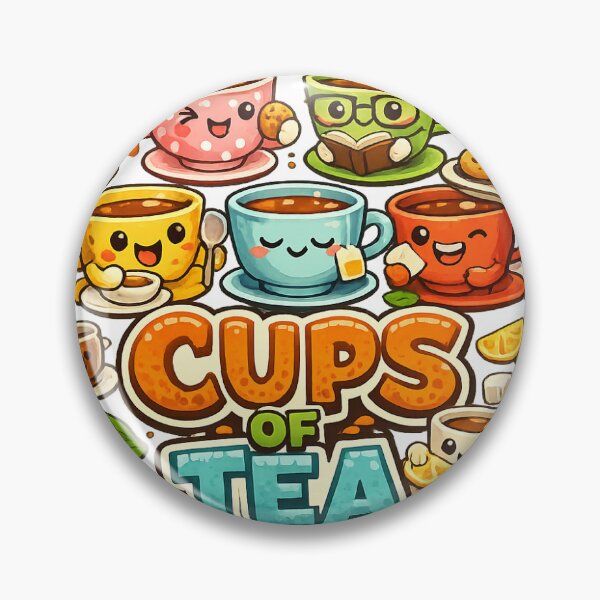 Item preview, Cups of Tea Cute Kawaii Design – Funny Tea Lover Cartoon Illustration designed and sold by GarnerSupplyCo.