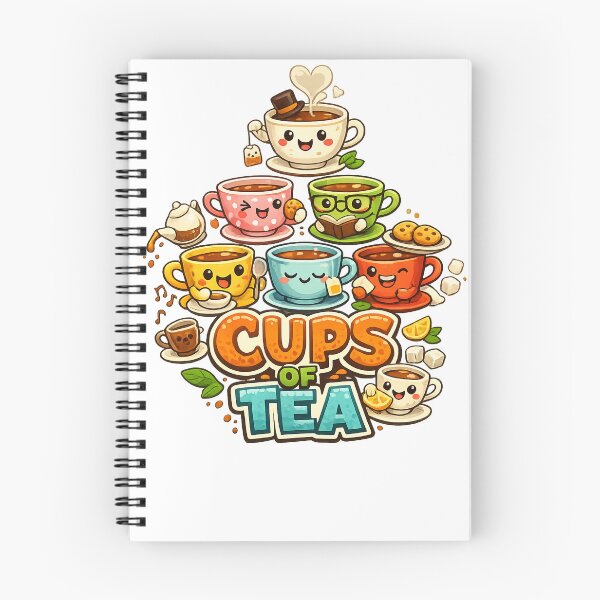 Item preview, Cups of Tea Cute Kawaii Design – Funny Tea Lover Cartoon Illustration designed and sold by GarnerSupplyCo.