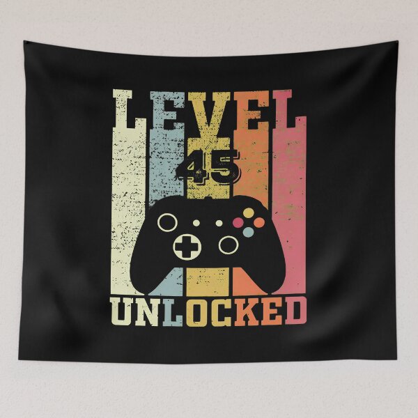 Item preview, Level 45 Unlocked Vintage Gamer Birthday designed and sold by OlyvieArt.