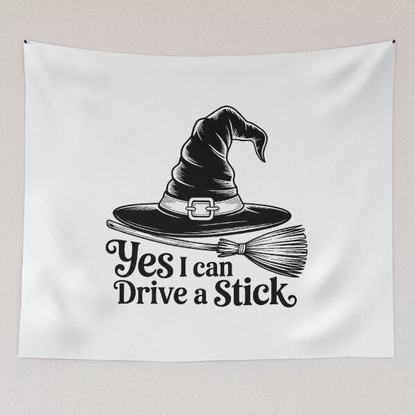 Item preview, Yes I Can Drive A Stick Halloween Spooky Witch designed and sold by TrinaEspinoza.