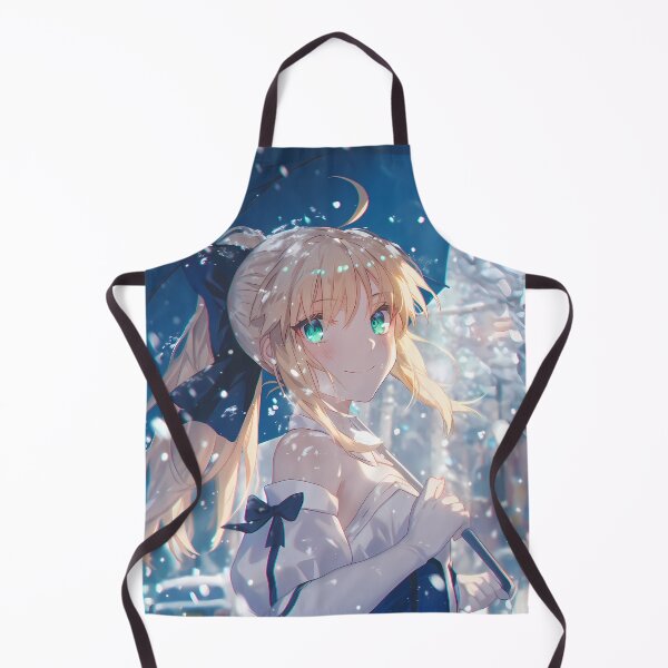Item preview, Saber Lily Fate Grand Order Snowfall Umbrella Soft Light Blue Ribbon designed and sold by 108Recordings.