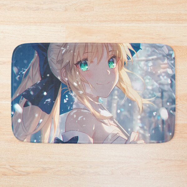 Item preview, Saber Lily Fate Grand Order Snowfall Umbrella Soft Light Blue Ribbon designed and sold by 108Recordings.