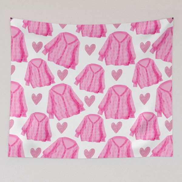 Item preview, Cute Cozy Sweater & Hearts Pattern – Soft Life Girl Aesthetic Print | Kawaii Fashion Illustration | Trendy Girly Decor & Gifts designed and sold by VirtuallyCreativ .