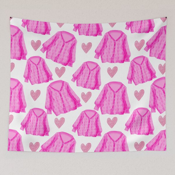 Item preview, Cute Cozy Sweater & Hearts Pattern – Soft Life Girl Aesthetic Print | Kawaii Fashion Illustration | Trendy Girly Decor & Gifts designed and sold by VirtuallyCreativ .