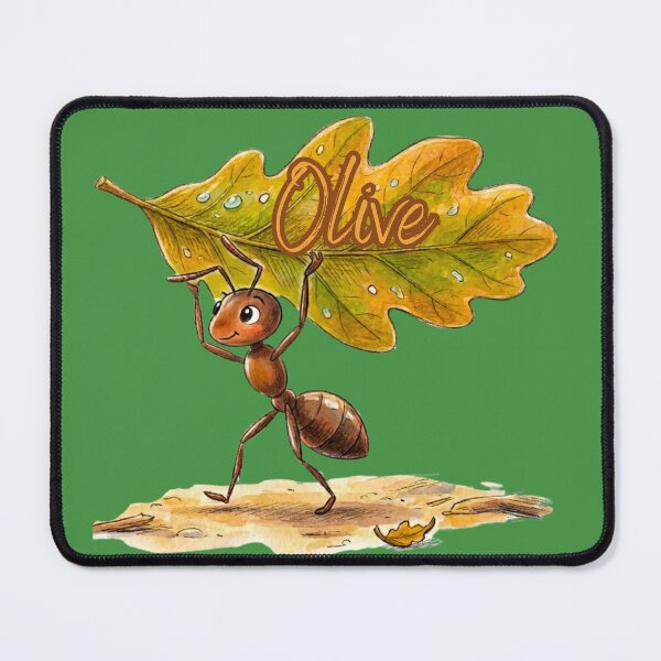 Item preview, Carrying Oak Leaf – Personalized Name Olive Watercolor Art designed and sold by MBBialyPiksel.