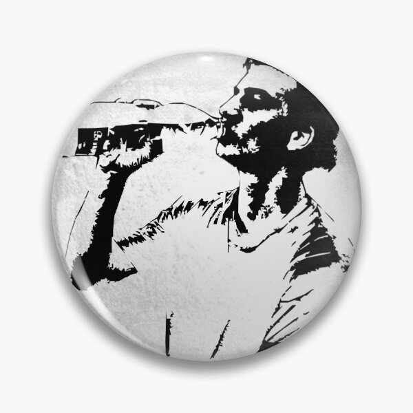 Item preview, Black and white drawing (based on a photo) of a young man drinking water from a bottle. designed and sold by Alan-David.