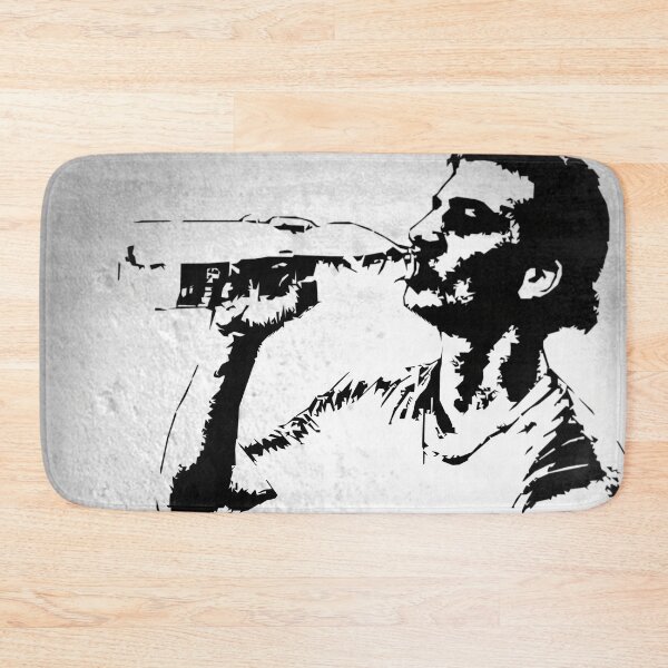Item preview, Black and white drawing (based on a photo) of a young man drinking water from a bottle. designed and sold by Alan-David.