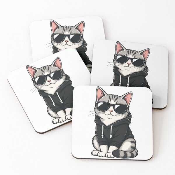 Item preview, Cool cat with hoodie and sunglasses designed and sold by TrendPrintsforyou.