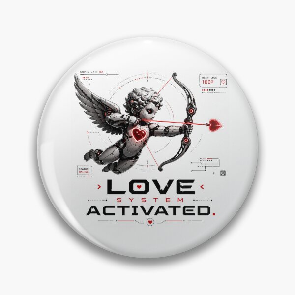 Item preview, Love System Activated – Cyber Cupid Robot Valentine Sci-Fi designed and sold by the-dovlat.